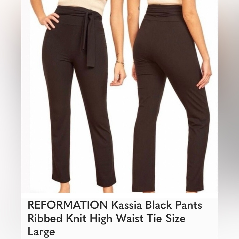 Reformation Black Tie-Waist Jumpsuit